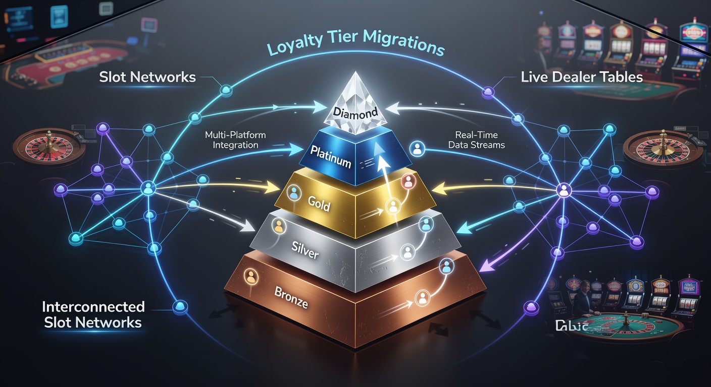 Datenvisualisierung zu Treuestufen-Migrationen über Slot-Netzwerke und Live-Tische hinweg