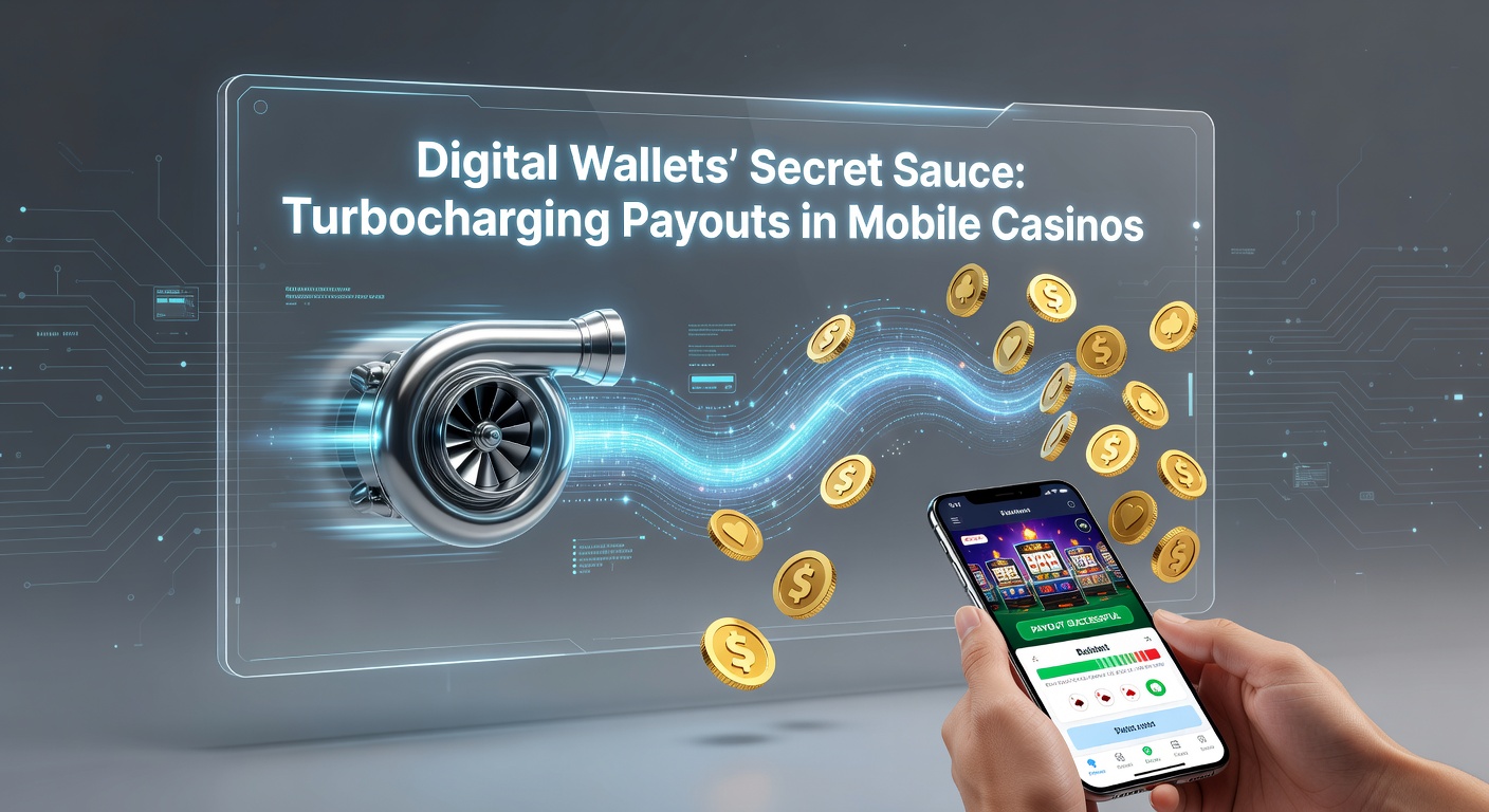 Smartphone mit digitaler Wallet-App und Casino-Symbolen, die schnelle Auszahlungen symbolisieren