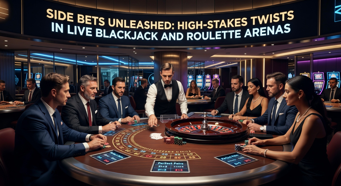 Roulette-Tisch mit aktiven Side Bets und Multiplikatoren im Live-Stream, Dealer in Aktion